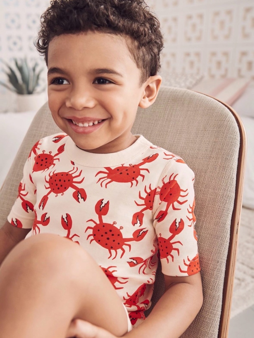Hanna Andersson Crab Print Shorts Pajama Set, Brand New w/o Tags